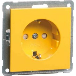 Розетка SCHUKO желтого цвета без защелок - Вилка с защитным контактом желтого цвета H 20.6511.312