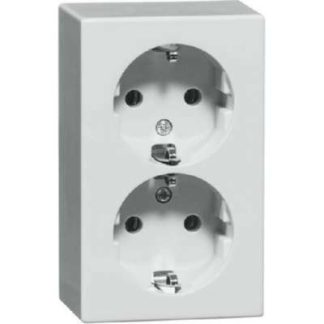 Двойная электрическая розетка SCHUKO, белая - защитный контакт розетки H 6602