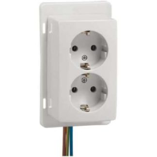 Двойная электрическая розетка SCHUKO, белая - Комбинированный выключатель/розетка H 6602/HAF-N