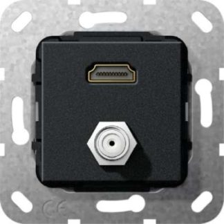 Кольцо поддержки HDMI и спутникового телевидения, F-образный разъем, матовый черный, артикул 567510.