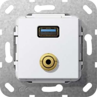 Встраиваемая опорная розетка USB A, чисто белый цвет, артикул 568603