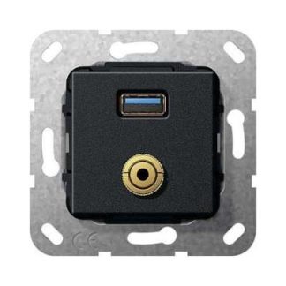 Стопорное кольцо UP для разъема USB A, матово-черное - Базовый элемент 568610