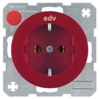 Розетка SCHUKO красная/светлая с печатью EDP - Розетка (47432022)
