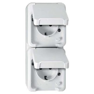 Двойная розетка SCHUKO, светло-серый - Вилка MEG2328-8029
