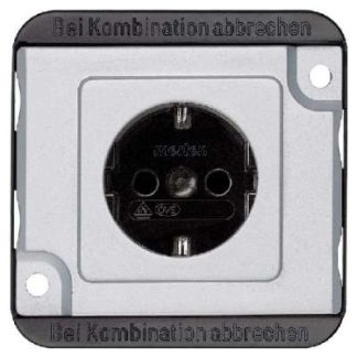 Розетка SCHUKO, матовое серебро - Розетка (MEG2400-7060