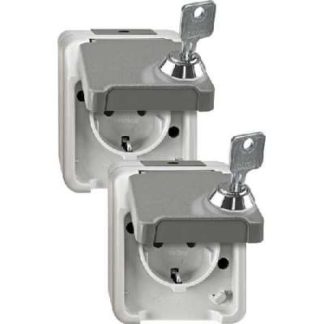 Розетка Schuko светло-серого цвета - Электрическая розетка MEG2424-8029