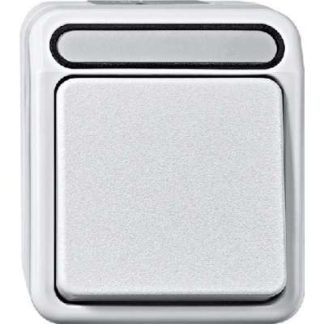 Одноконтактная нормально разомкнутая кнопка, светло-серый цвет - Однополюсная (нормально разомкнутая) кнопка серого цвета MEG3154-8029