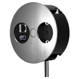 Комплект розеток TWIST в полной комплектации - Хромированная секция розеток 931.005