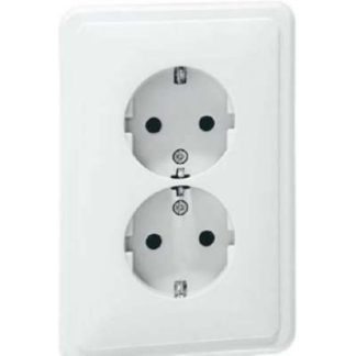 Двойная розетка SCHUKO, чисто белый цвет - Защитный контакт розетки H 80.6412.02 SI