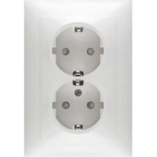 Двойная алюминиевая розетка SCHUKO - Комбинированный выключатель/настенная розетка D 11.6512.70 SI