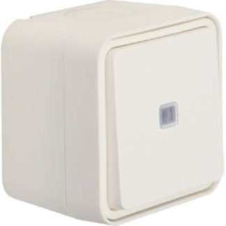 Белый подсвечиваемый переключатель Polar - двухпозиционный переключатель для поверхностного монтажа 307...