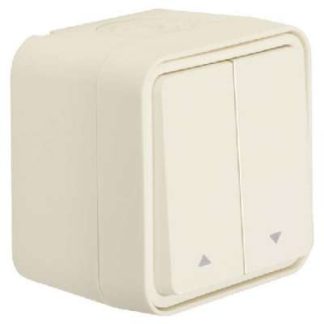 Торцевые заглушки, серийный номер, стрелка, кнопка, поверхностный монтаж, матовый PWS - 1-полюсная кнопка для рольставни.