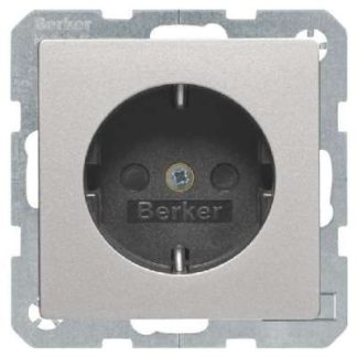 Розетка Schuko, алюминиевая/окрашенная, с рельефным маркированием BS - Электрическая розетка 47236084