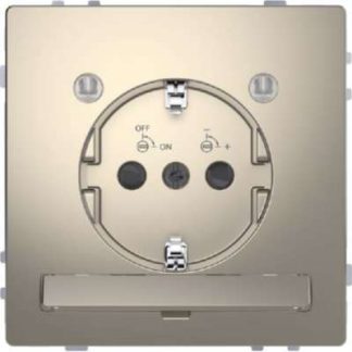 Никелированная розетка SCHUKO с подсветкой - Розетка 1 шт. MEG2304-6050