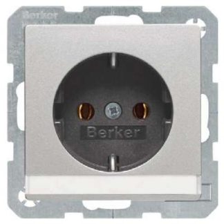 Розетка Schuko из алюминия/бархата с маркировочной полосой - Электрическая розетка 47506084