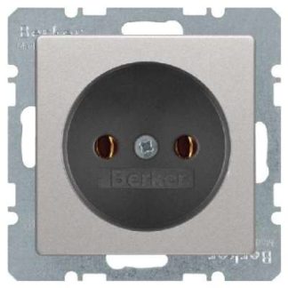 Алюминиевая/бархатная розетка без защитного контакта - электрическая розетка 6161036084