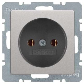 Алюминиевая/бархатная розетка без защитного контакта - электрическая розетка 6167036084