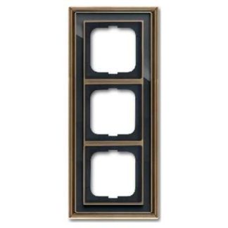 Тройная рамка, ms/антрацит, антрацит - 3-латунная рамка 1723-845