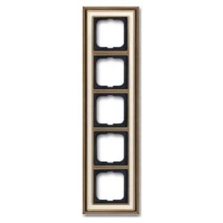 Рамка 5x ms/античная слоновая кость - 5-рамочная латунная 1725-848