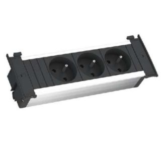 Удлинитель KAPSA 3xUTE, черный, 2,0 м - алюминиевая розетка 927.003