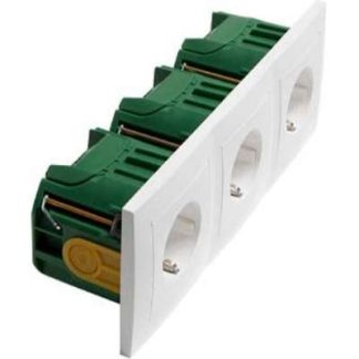 Тройная розетка SCHUKO с WAGO - Комбинированный выключатель/настенная розетка H 11.6613/673.02 WN