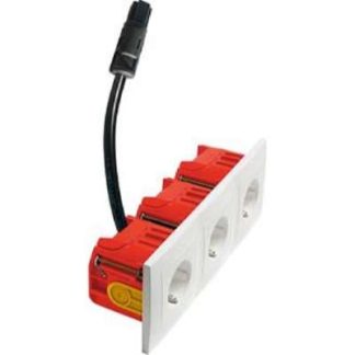 Тройная розетка SCHUKO BADORA - Комбинированная розетка с выключателем и настенным креплением H 11.661367302RD30BW