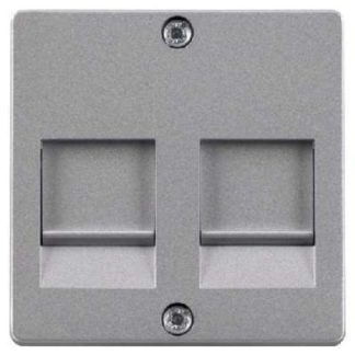 DELTA i-system алюминиевый металлик - Центральная крышка модульного разъема 5TG2124