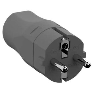 2-контактный монтажный штекер + заземляющий контакт ws - Защитный контакт (SCHUKO) Белый штекер 960.201