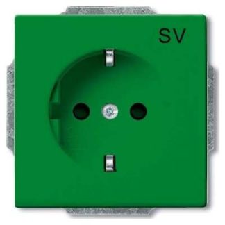 Вставка для розетки SCHUKO, зеленая, RAL6032 - Электрическая розетка 20 EUCB-13-82-102