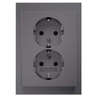 Двойная розетка SCHUKO K.5, матовое лаковое покрытие. - Вилка 47597004