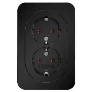 Двойная розетка SCHUKO R.1 глянцево-черного цвета - Вилка 47742045