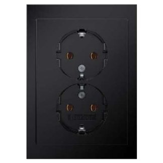 Двухрозеточный разъем SCHUKO R.3, черный глянцевый - Вилка 47742245