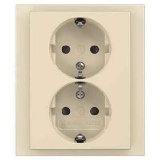 Двойная розетка SCHUKO - защитный контакт розетки 202 EUJB-82