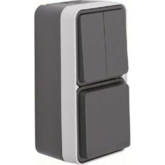 Комбинированный выключатель/розетка SHUKO, матово-серый 47903525