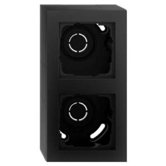 Gira E2 bw w накладной корпус, 2 ячейки + рамка - Накладной корпус, 2 ячейки, черный, 106209