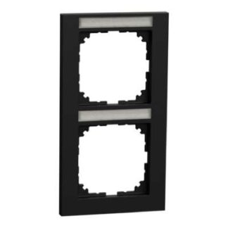 Рамка 2x матовый черный держатель для этикеток - Двойная рамка черная MEG4022-3603