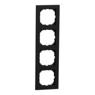 Рамка 4x матовая - Четверная рамка черная MEG4040-3603