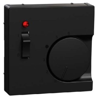 Регулятор комнатной температуры с центральной панелью, матово-черный, система M - крышка для термостата-таймера...