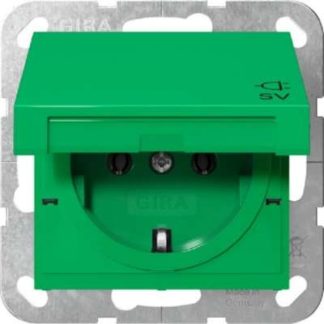Розетка SCHUKO KD SV System 55, зеленая - защитный контакт вилки, зеленый 4454107