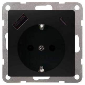 DELTA i-sys USB-SCHUKO мягкая черная - электрическая розетка черная 5UB1970-1SB01