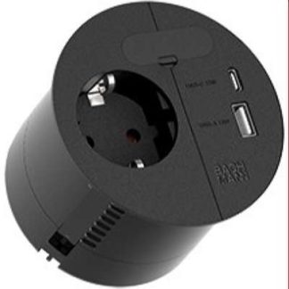 Кабельный вход 1xCEE7/3 1x - Многорозеточный черный 938.201