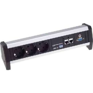 Удлинитель с несколькими розетками, 2xCAT5e, 1xVGA+jack - Алюминиевый удлинитель 339.1005