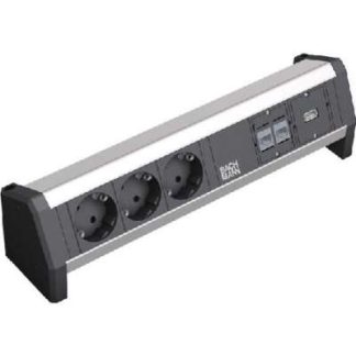 Удлинитель с несколькими розетками, 2xCAT5e, 1xUSB - Черный, 339.1006