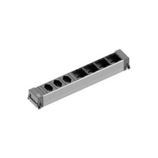 6-контактная черная алюминиевая розетка - Несколько розеток 916.024