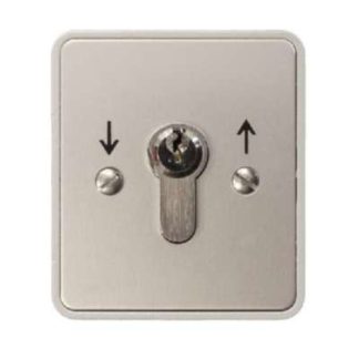 Двусторонняя накладная кнопка, передняя панель из анодированного алюминия - 1-полюсная кнопка для рольставней 322100