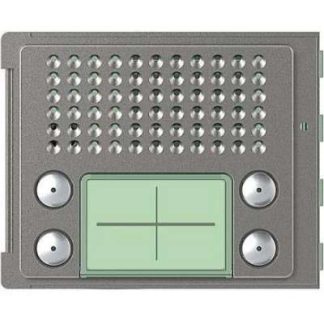 Основание передней панели Robur с двумя рядами кнопок вызова, 4 кнопки вызова, латунная рамка, 1 место, артикул 351085