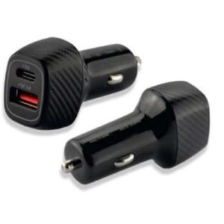 Автомобильный блок питания 12-24 В, 2xUSB - USB-блок питания, черный, PS38