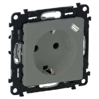 Алюминиевая розетка Valena Life USB-C 753335