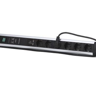 Удлинитель с розетками, 6-розеточный многорозеточный выключатель Primo 1x, GVSUSB канал 331.055