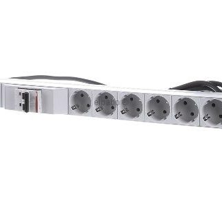 19-дюймовый сетевой фильтр с несколькими розетками, 6-контактный Schuko, 1xLS, алюминиевый корпус 333.412